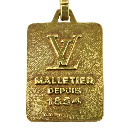 LOUIS VUITTON "Malletier Depuis LV" Logo Key Chain - Picture 3 of 9